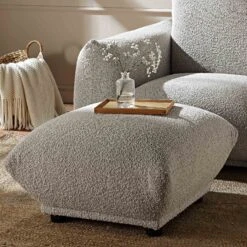 Gianni Pouffe, Mist Grey Boucle -Daals Store BOSF 9678 GREY BOU STOOL scene1