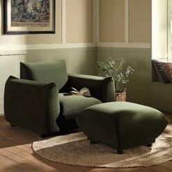 Gianni Armchair, Moss Green Velvet -Daals Store BOSF 9678 MOSS VEL 1ST group scene