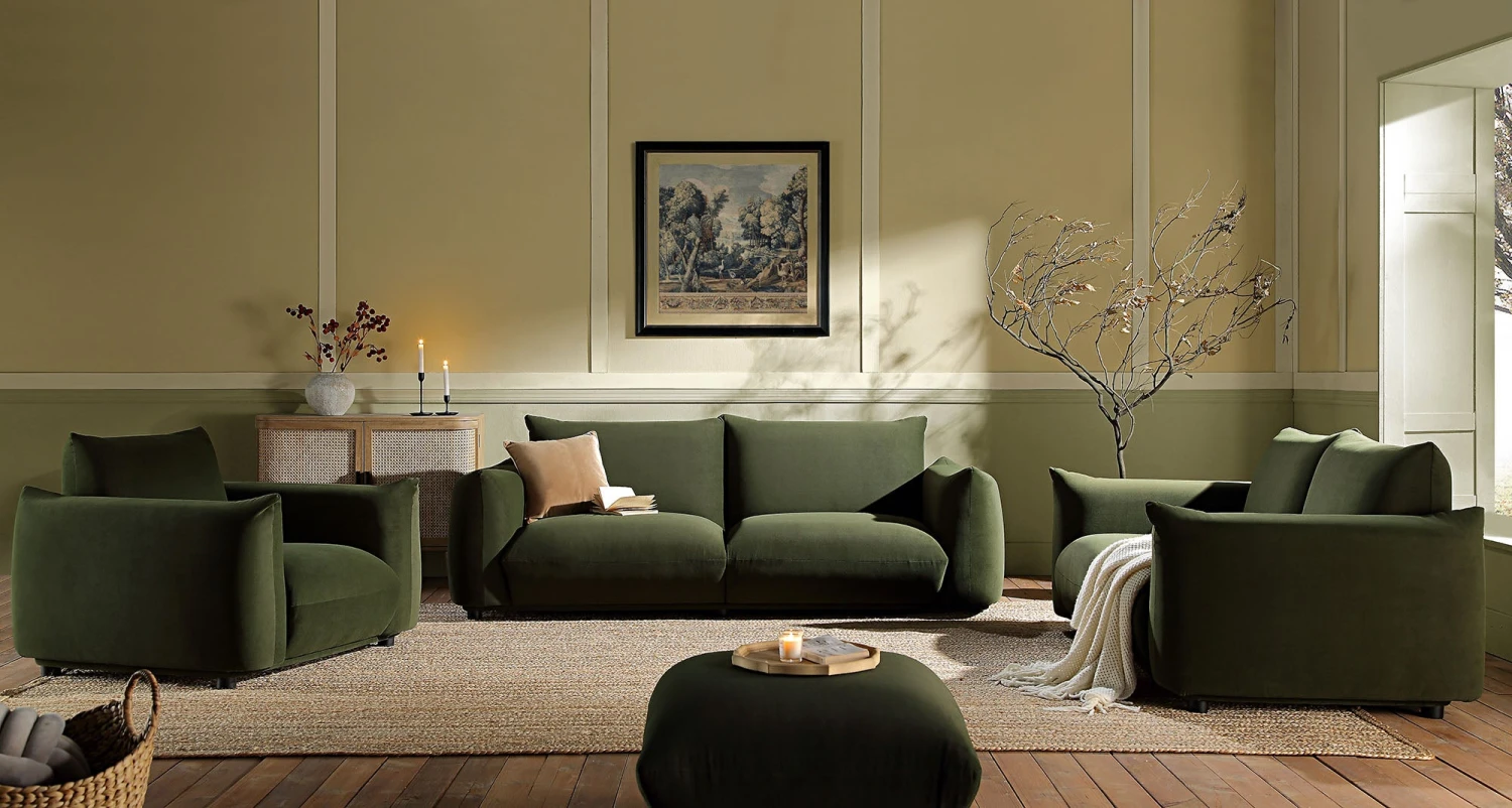 Gianni Two Seater Sofa, Moss Green Velvet 4 Gianni Two Seater Sofa, Moss Green Velvet - Image 4