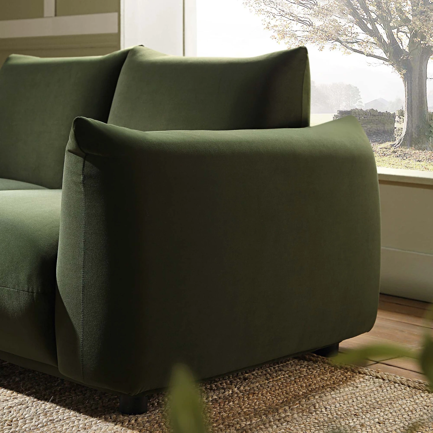 Gianni Two Seater Sofa, Moss Green Velvet 3 Gianni Two Seater Sofa, Moss Green Velvet - Image 3