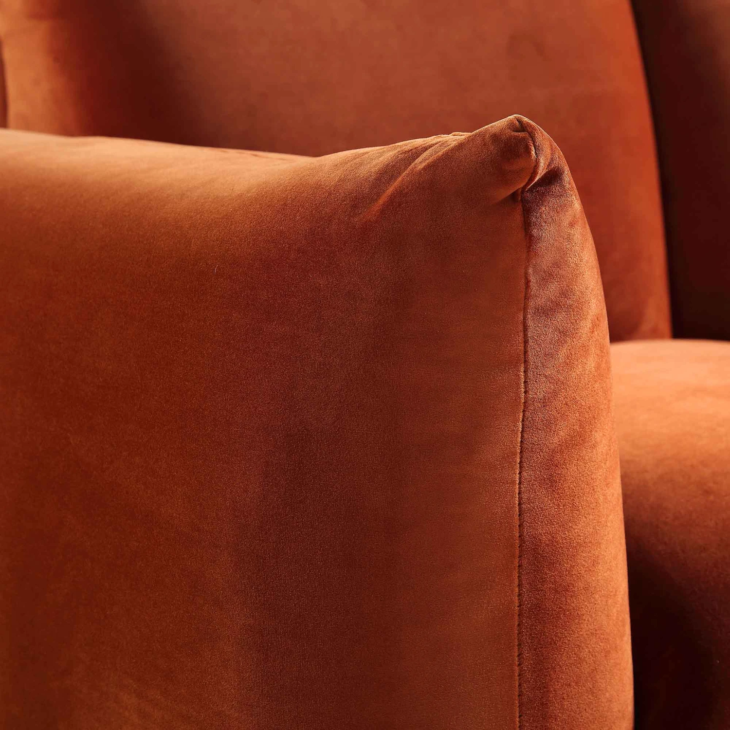 Gianni Two Seater Sofa, Rust Velvet 11 Gianni Two Seater Sofa, Rust Velvet - Image 11
