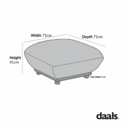 Gianni Pouffe, Mist Grey Boucle -Daals Store BOSF 9678 STOOL CHART 1