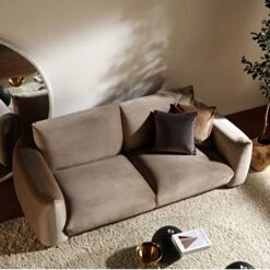 Gianni Three Seater Sofa, Mink Velvet 16 Gianni Three Seater Sofa, Mink Velvet -Daals Store BOSF 9678 TAUPE VEL 3ST scene2