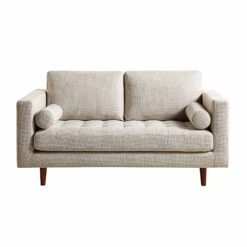 Henrietta 2-Seater Sofa, Beige Woven Fabric -Daals Store BOSF 9680 BEIGE WOV 2ST WB1