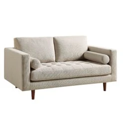 Henrietta 2-Seater Sofa, Beige Woven Fabric -Daals Store BOSF 9680 BEIGE WOV 2ST WB2