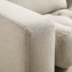 Henrietta 2-Seater Sofa, Beige Woven Fabric -Daals Store BOSF 9680 BEIGE WOV 2ST detail4