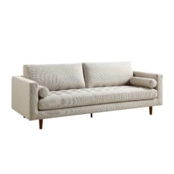 Henrietta Large 3-Seater Sofa, Beige Woven Fabric 21 Henrietta Large 3-Seater Sofa, Beige Woven Fabric -Daals Store BOSF 9680 BEIGE WOV 3ST WB2