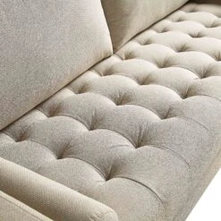Henrietta Large 3-Seater Sofa, Beige Woven Fabric 27 Henrietta Large 3-Seater Sofa, Beige Woven Fabric -Daals Store BOSF 9680 BEIGE WOV 3ST detail2