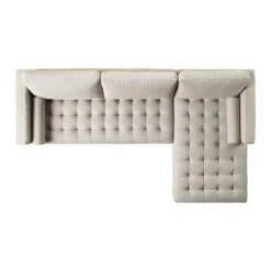 Henrietta Beige Woven Fabric Grand 4-Seater Chaise End Sofa, Right Hand Facing -Daals Store BOSF 9680 BEIGE WOV CHAISE RHF WB3