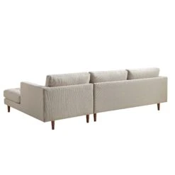 Henrietta Beige Woven Fabric Grand 4-Seater Chaise End Sofa, Right Hand Facing -Daals Store BOSF 9680 BEIGE WOV CHAISE RHF WB5