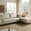 Henrietta Beige Woven Fabric Grand 4-Seater Chaise End Sofa, Right Hand Facing -Daals Store BOSF 9680 BEIGE WOV CHAISE RHF main