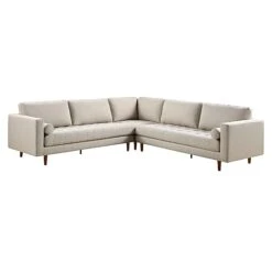 Henrietta 5+Seater Corner Sofa, Beige Woven Fabric 17 Henrietta 5+Seater Corner Sofa, Beige Woven Fabric -Daals Store BOSF 9680 BEIGE WOV CORNER SET WB1