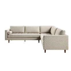 Henrietta 5+Seater Corner Sofa, Beige Woven Fabric 20 Henrietta 5+Seater Corner Sofa, Beige Woven Fabric -Daals Store BOSF 9680 BEIGE WOV CORNER SET WB3