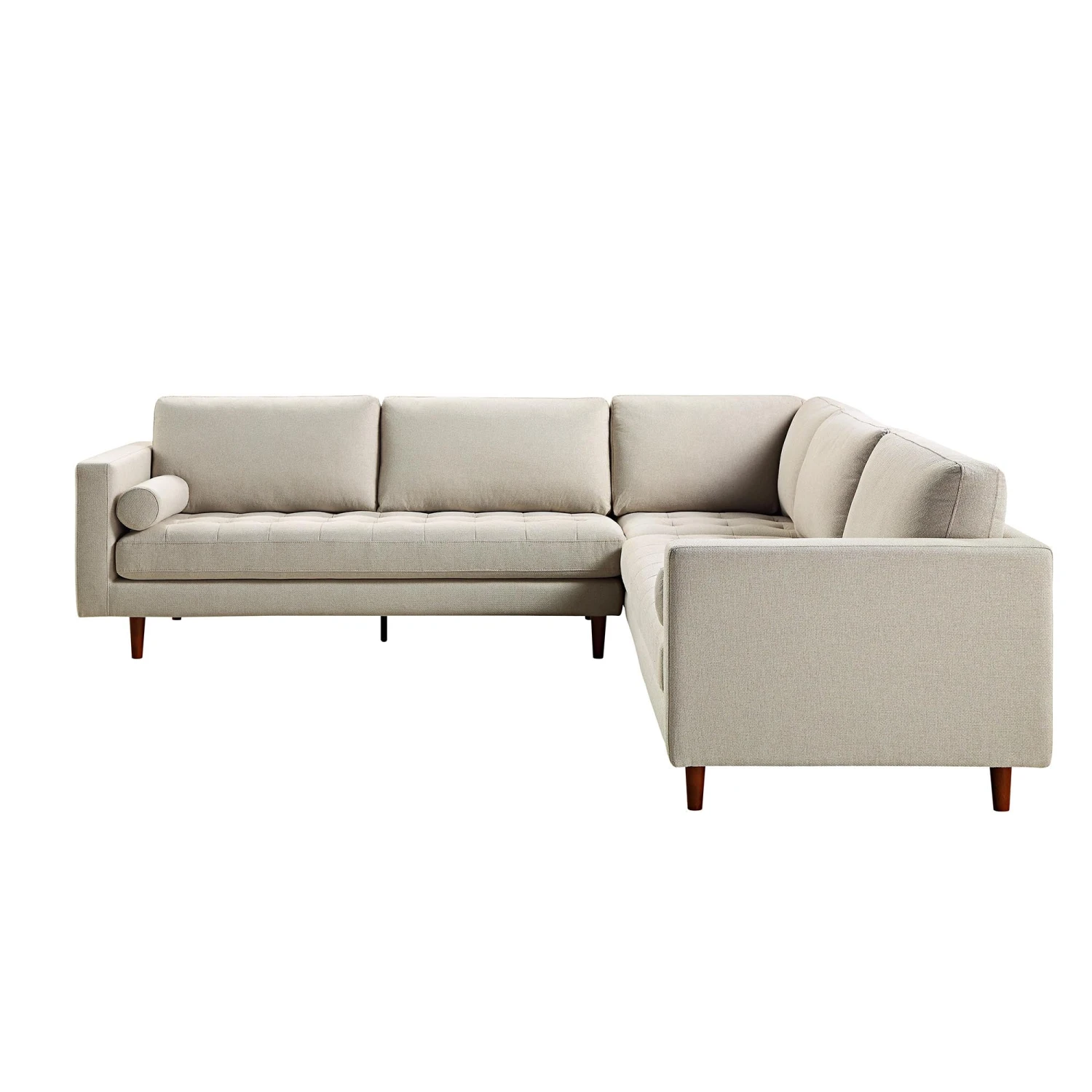 Henrietta 5+Seater Corner Sofa, Beige Woven Fabric 7 Henrietta 5+Seater Corner Sofa, Beige Woven Fabric - Image 7