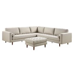 Henrietta 5+Seater Corner Sofa, Beige Woven Fabric 21 Henrietta 5+Seater Corner Sofa, Beige Woven Fabric -Daals Store BOSF 9680 BEIGE WOV CORNER SET WB4