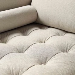 Henrietta Beige Woven Fabric Grand 4-Seater Chaise End Sofa, Right Hand Facing -Daals Store BOSF 9680 BEIGE WOV RHF SET detail2