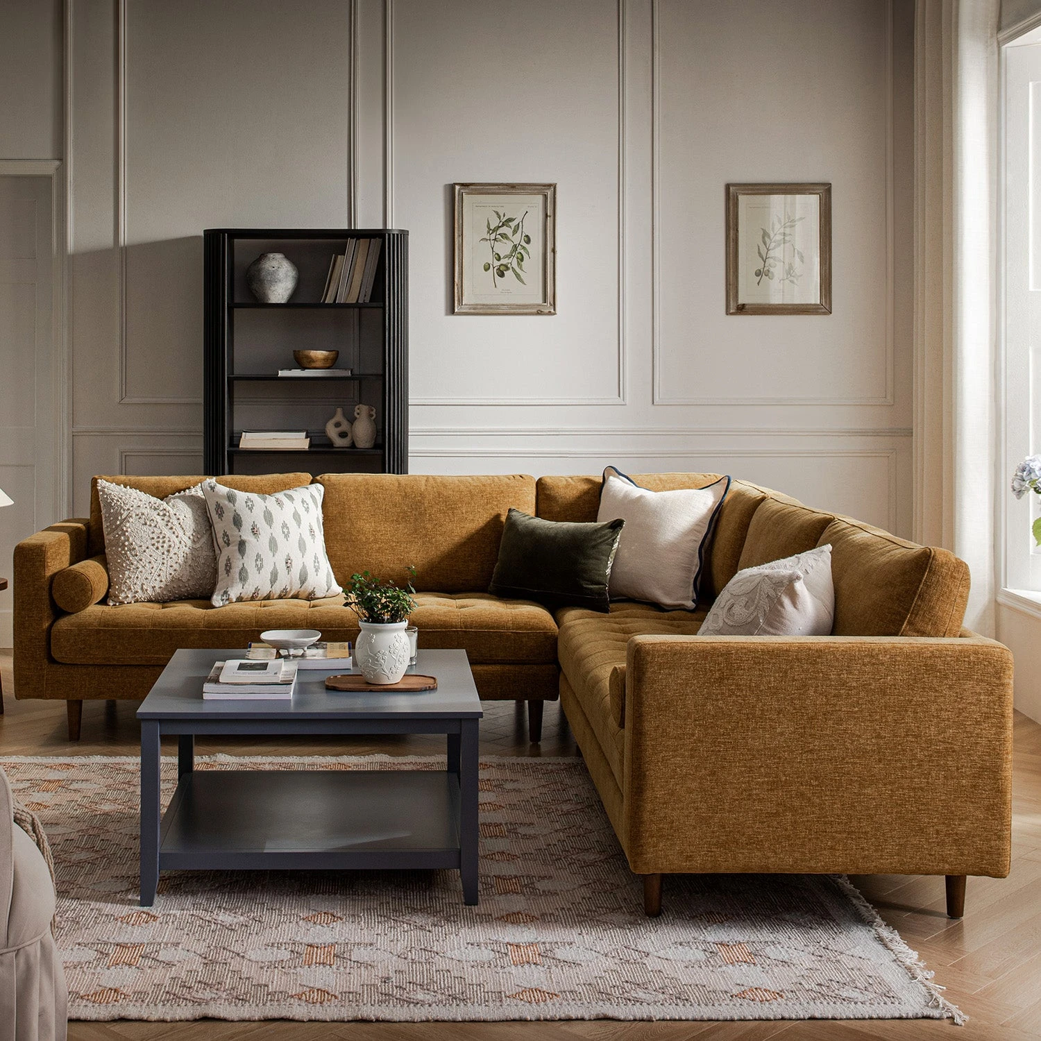 Henrietta 5+Seater Corner Sofa, Spiced Honey Chenille 3 Henrietta 5+Seater Corner Sofa, Spiced Honey Chenille - Image 3