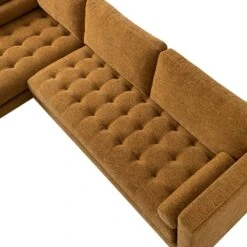 Henrietta Spiced Honey Chenille Grand 4-Seater Chaise End Sofa, Left Hand Facing -Daals Store BOSF 9680 FENN CHEN LHF SET detail1