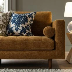 Henrietta Spiced Honey Chenille Grand 4-Seater Chaise End Sofa, Left Hand Facing -Daals Store BOSF 9680 FENN CHEN LHF SET scene3