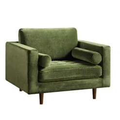 Henrietta Armchair, Moss Green Velvet -Daals Store BOSF 9680 FERN VEL 1ST WB1