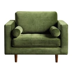 Henrietta Armchair, Moss Green Velvet -Daals Store BOSF 9680 FERN VEL 1ST WB2