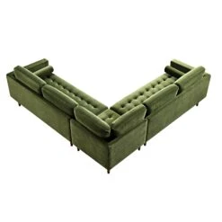 Henrietta 5+Seater Corner Sofa, Moss Green Velvet 26 Henrietta 5+Seater Corner Sofa, Moss Green Velvet -Daals Store BOSF 9680 FERN VEL CORNER SET WB5