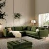 Henrietta 5+Seater Corner Sofa, Moss Green Velvet 28 Henrietta 5+Seater Corner Sofa, Moss Green Velvet -Daals Store BOSF 9680 FERN VEL CORNER SET main