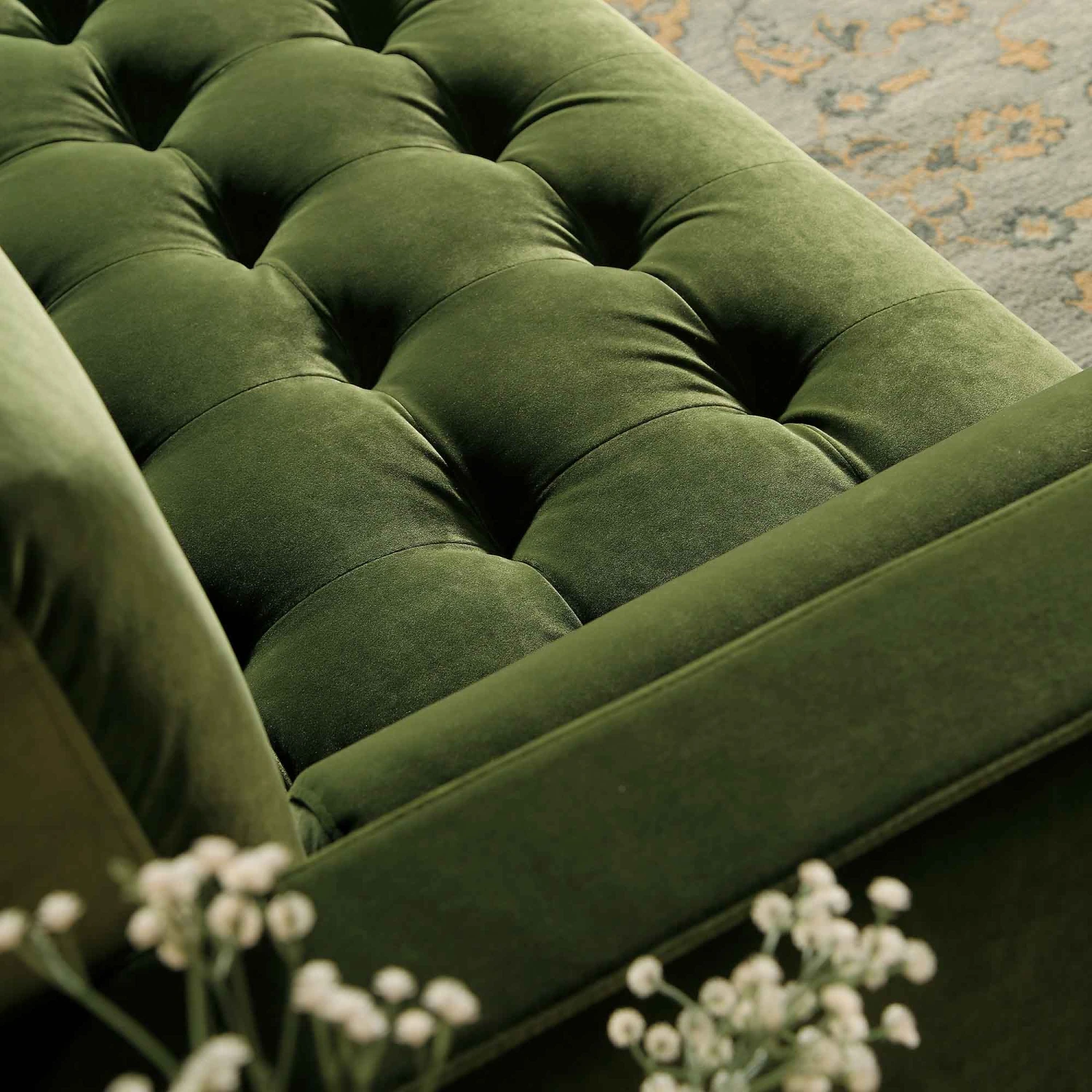 Henrietta 5+Seater Corner Sofa, Moss Green Velvet 5 Henrietta 5+Seater Corner Sofa, Moss Green Velvet - Image 5