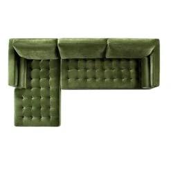Henrietta Moss Green Velvet Grand 4-Seater Chaise End Sofa, Left Hand Facing 22 Henrietta Moss Green Velvet Grand 4-Seater Chaise End Sofa, Left Hand Facing -Daals Store BOSF 9680 FERN VEL LHF SET WB5