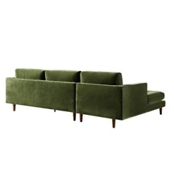 Henrietta Moss Green Velvet Grand 4-Seater Chaise End Sofa, Left Hand Facing 23 Henrietta Moss Green Velvet Grand 4-Seater Chaise End Sofa, Left Hand Facing -Daals Store BOSF 9680 FERN VEL LHF SET WB6