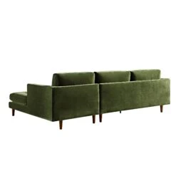 Henrietta Moss Green Velvet Grand 4-Seater Chaise End Sofa, Right Hand Facing 23 Henrietta Moss Green Velvet Grand 4-Seater Chaise End Sofa, Right Hand Facing -Daals Store BOSF 9680 FERN VEL RHF SET WB6