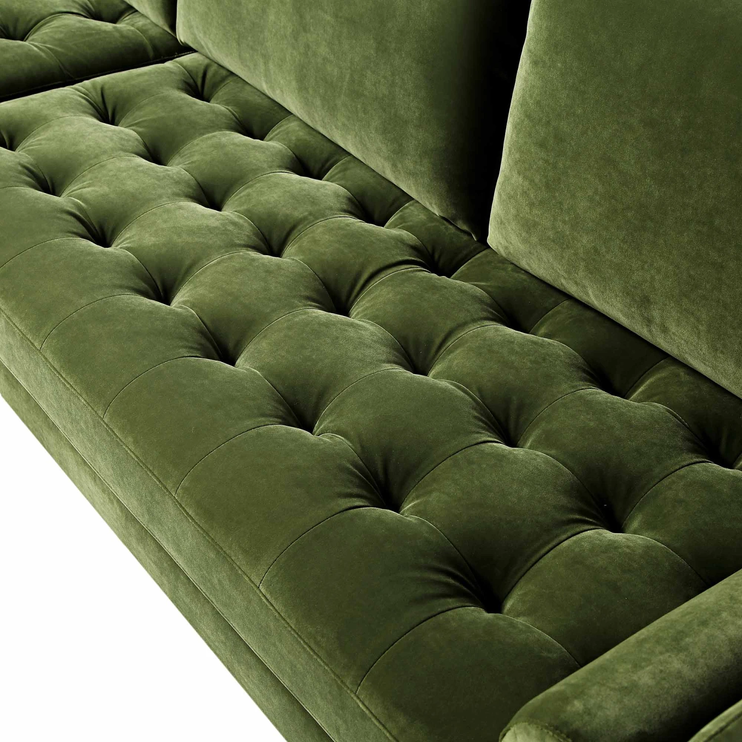 Henrietta Moss Green Velvet Grand 4-Seater Chaise End Sofa, Right Hand Facing 12 Henrietta Moss Green Velvet Grand 4-Seater Chaise End Sofa, Right Hand Facing - Image 12
