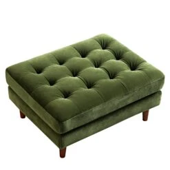 Henrietta Ottoman, Moss Green Velvet 15 Henrietta Ottoman, Moss Green Velvet -Daals Store BOSF 9680 FERN VEL STOOL WB2