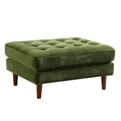 Henrietta Ottoman, Moss Green Velvet 17 Henrietta Ottoman, Moss Green Velvet -Daals Store BOSF 9680 FERN VEL STOOL WB3