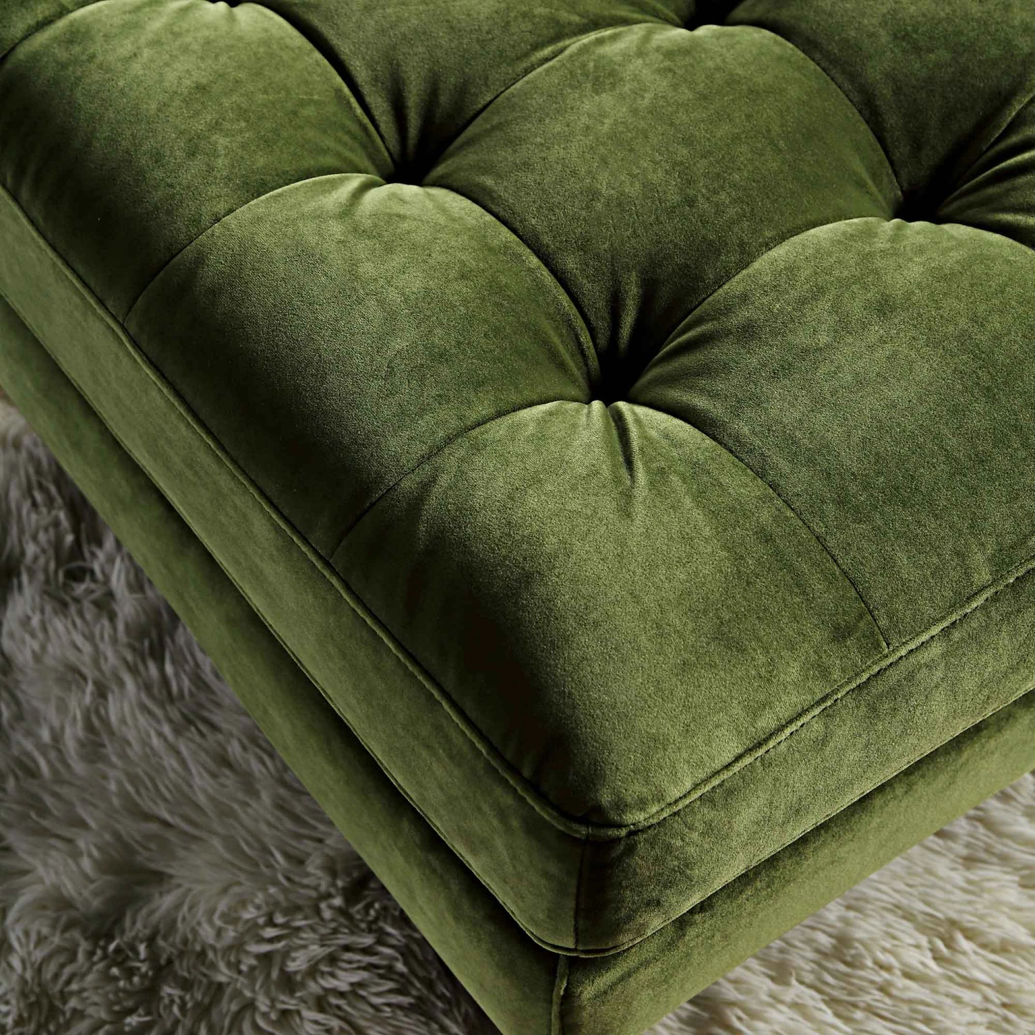 Henrietta Ottoman, Moss Green Velvet 4 Henrietta Ottoman, Moss Green Velvet - Image 4