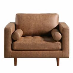 Henrietta Armchair, Tan Faux Suede 16 Henrietta Armchair, Tan Faux Suede -Daals Store BOSF 9680 TAN FXLT 1ST WB1