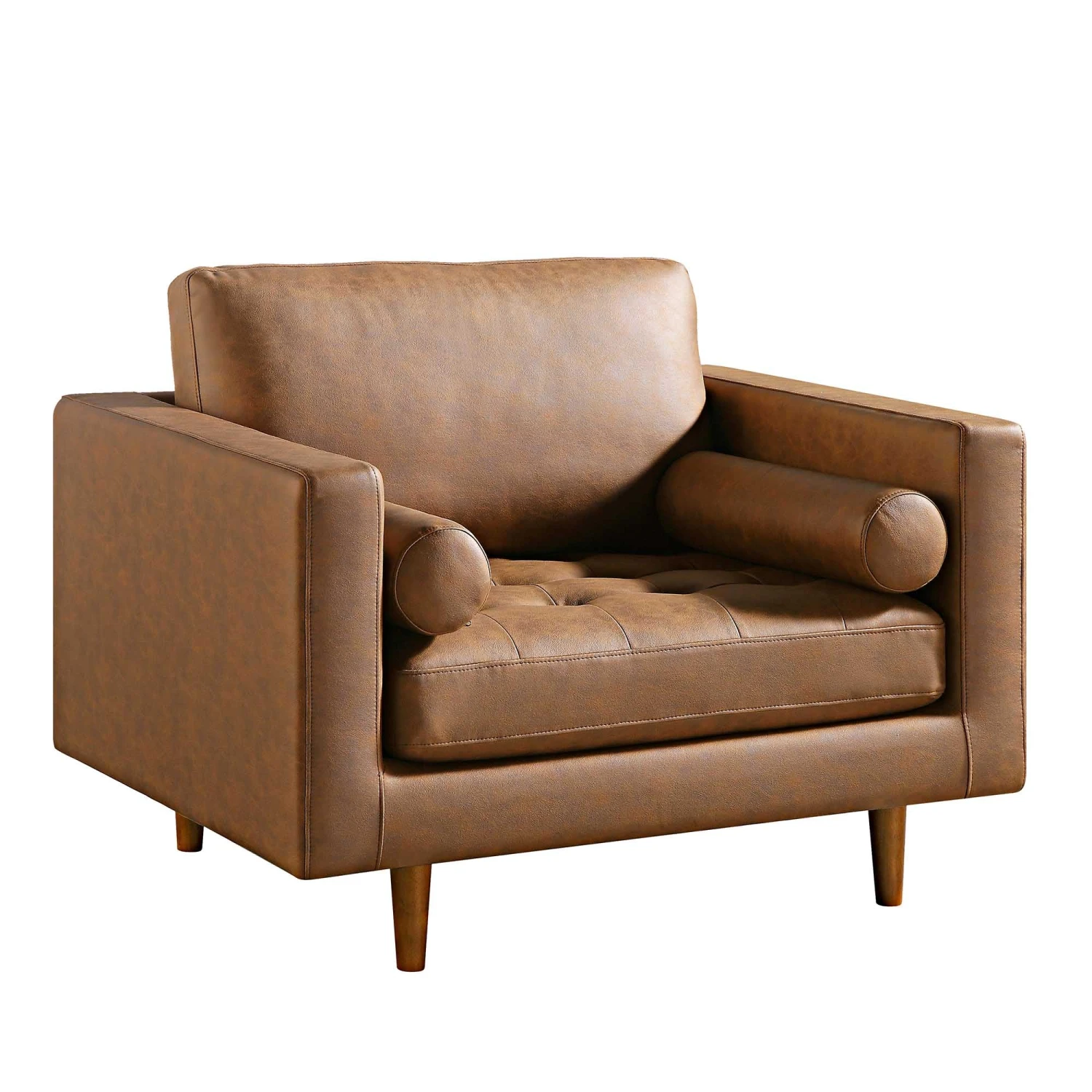 Henrietta Armchair, Tan Faux Suede 6 Henrietta Armchair, Tan Faux Suede - Image 6