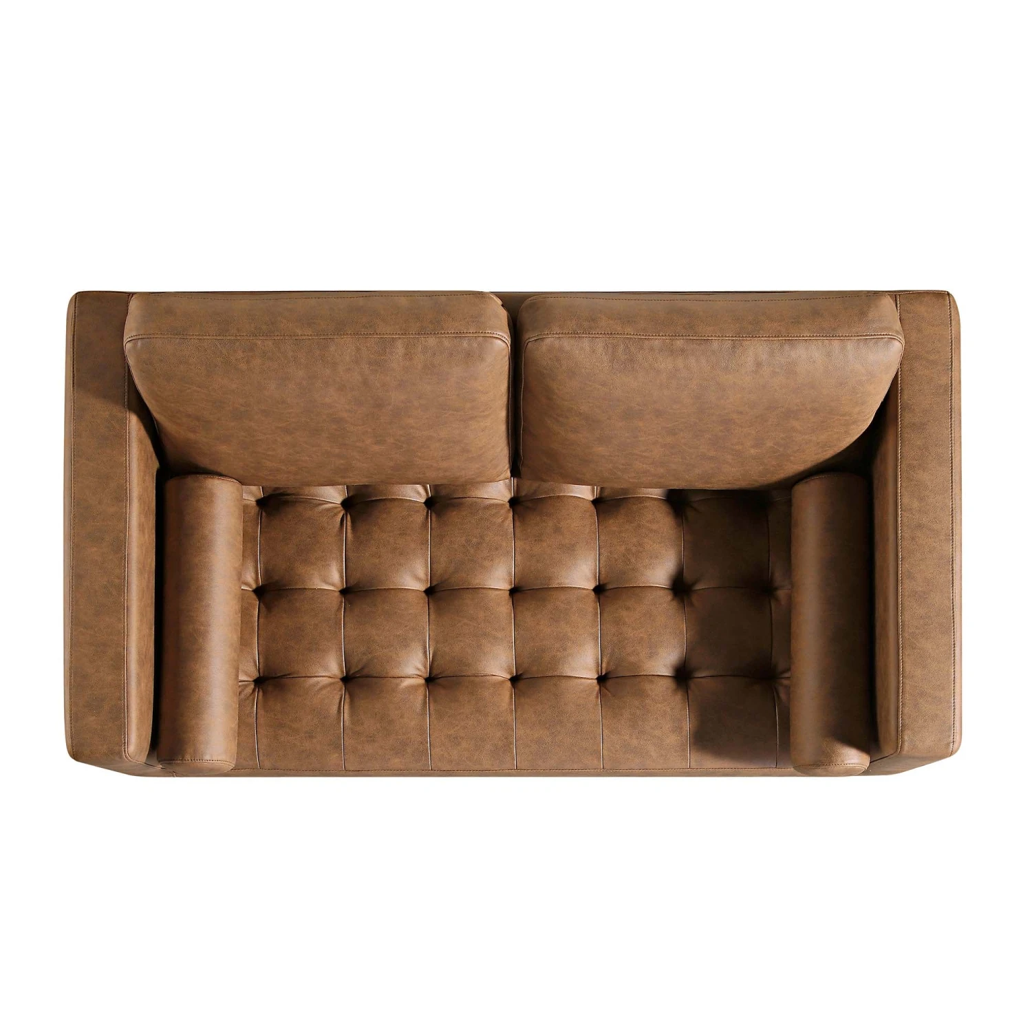 Henrietta 2-Seater Sofa, Tan Faux Suede 8 Henrietta 2-Seater Sofa, Tan Faux Suede - Image 8