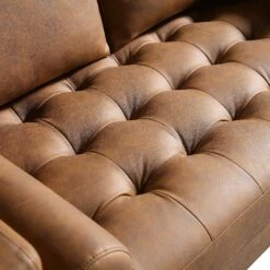 Henrietta 2-Seater Sofa, Tan Faux Suede 24 Henrietta 2-Seater Sofa, Tan Faux Suede -Daals Store BOSF 9680 TAN FXLT 2ST detail1