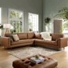 Henrietta 5+Seater Corner Sofa, Tan Faux Suede 25 Henrietta 5+Seater Corner Sofa, Tan Faux Suede -Daals Store BOSF 9680 TAN FXLT CORNER SET main