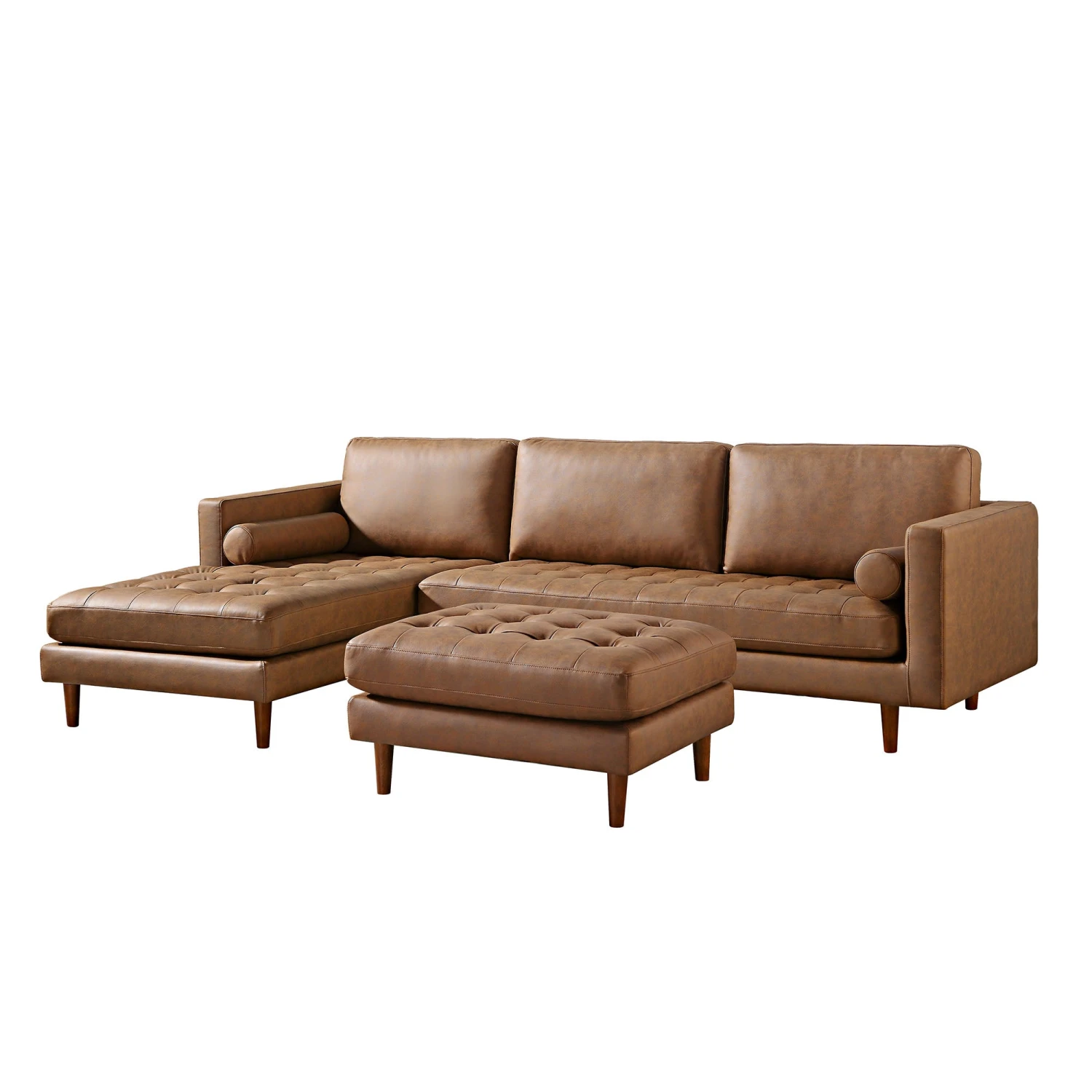 Henrietta Tan Faux Suede Grand 4-Seater Chaise End Sofa, Left Hand Facing 8 Henrietta Tan Faux Suede Grand 4-Seater Chaise End Sofa, Left Hand Facing - Image 8