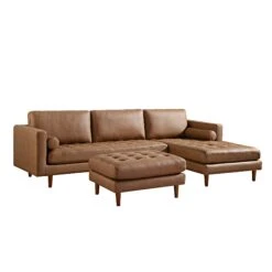 Henrietta Tan Faux Suede Grand 4-Seater Chaise End Sofa, Right Hand Facing 21 Henrietta Tan Faux Suede Grand 4-Seater Chaise End Sofa, Right Hand Facing -Daals Store BOSF 9680 TAN FXLT RHF SET WB4