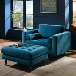 Henrietta Armchair, Teal Velvet -Daals Store BOSF 9680 TEAL VEL 1ST scene3