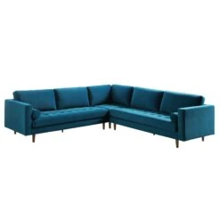Henrietta 5+Seater Corner Sofa, Teal Velvet -Daals Store BOSF 9680 TEAL VEL CORNER SET WB1