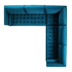 Henrietta 5+Seater Corner Sofa, Teal Velvet -Daals Store BOSF 9680 TEAL VEL CORNER SET WB3