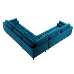 Henrietta 5+Seater Corner Sofa, Teal Velvet -Daals Store BOSF 9680 TEAL VEL CORNER SET WB5