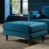 Henrietta Ottoman, Teal Velvet -Daals Store BOSF 9680 TEAL VEL STOOL main