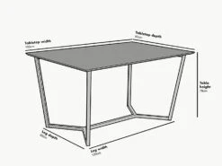 SIERRE 6 Seater Dark Oak Dining Table β Industrial Gold Geometric Metal Legs 12 SIERRE 6 Seater Dark Oak Dining Table β Industrial Gold Geometric Metal Legs -Daals Store BSD 001 CHART