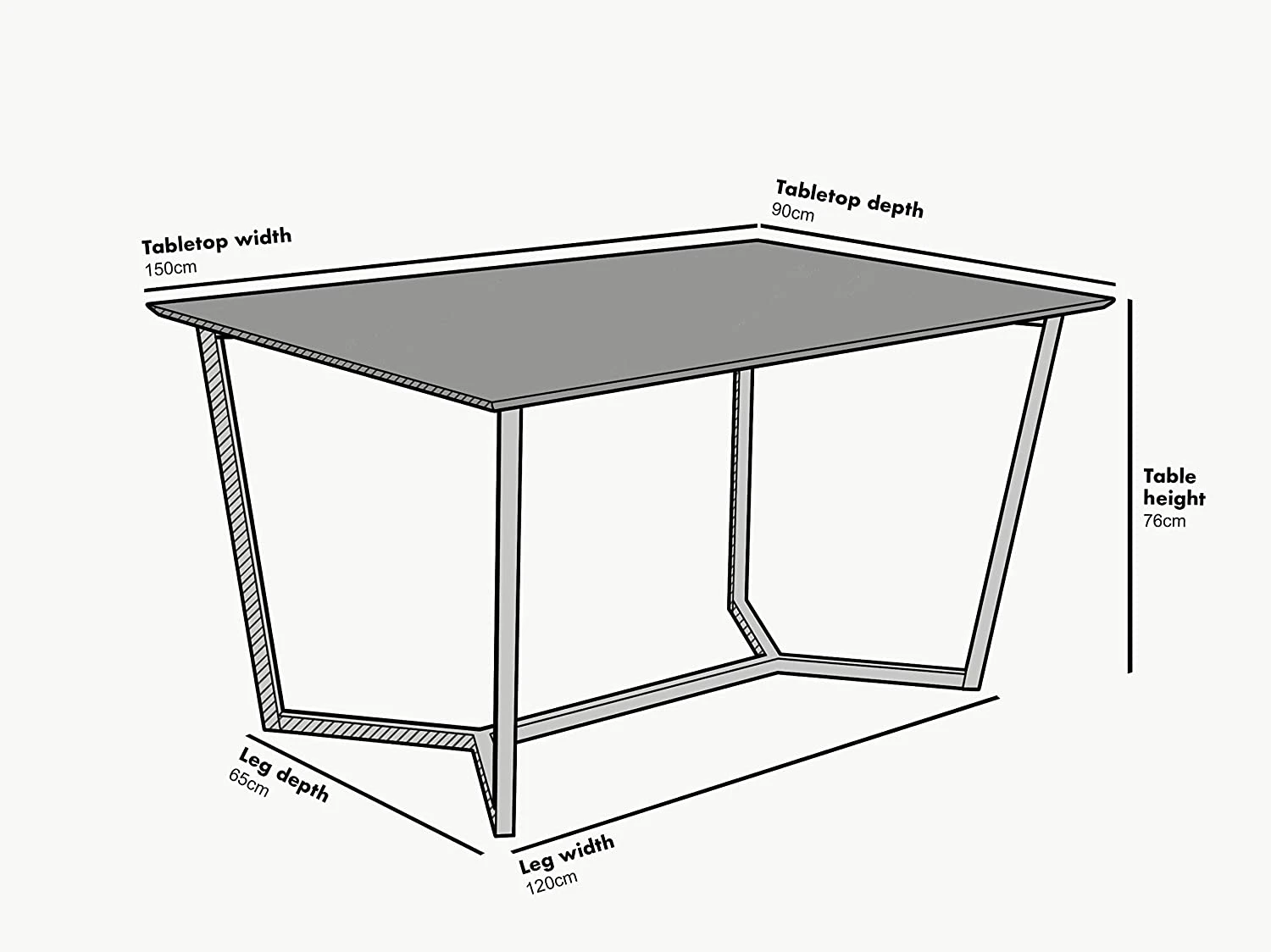 SIERRE 6 Seater Dark Oak Dining Table β Industrial Gold Geometric Metal Legs 5 SIERRE 6 Seater Dark Oak Dining Table β Industrial Gold Geometric Metal Legs - Image 5