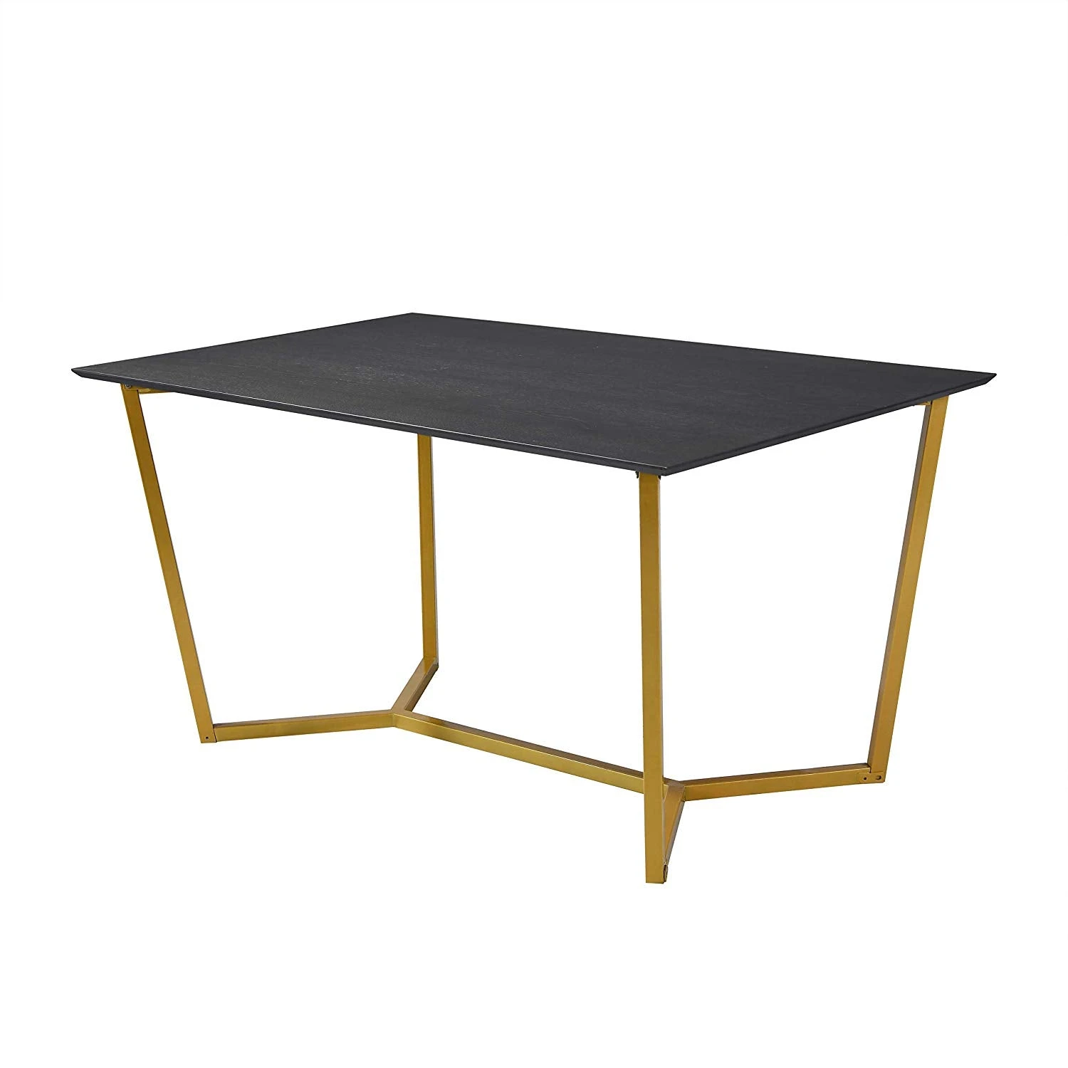 SIERRE 6 Seater Dark Oak Dining Table β Industrial Gold Geometric Metal Legs 3 SIERRE 6 Seater Dark Oak Dining Table β Industrial Gold Geometric Metal Legs - Image 3